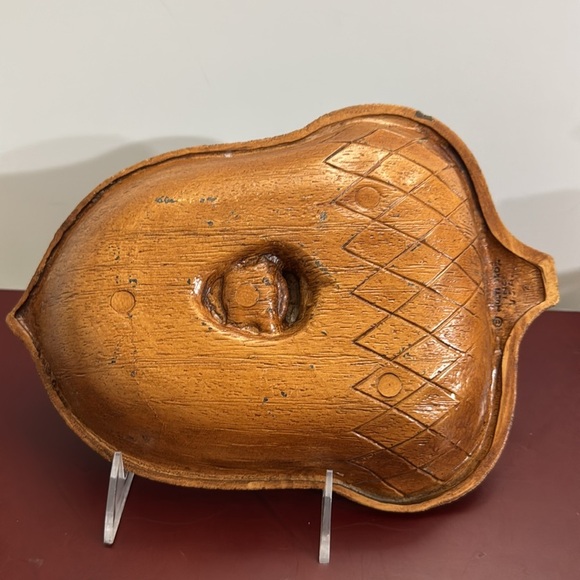 Vtg 1960 Acorn Nut Bowl w/Utensils holder Syroco Wood Resin Multi Prod Inc. - Picture 2 of 4